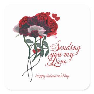 Sending you my love Happy Valentine’s Day Square Sticker