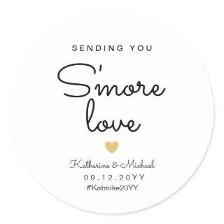 Sending you s'more love fun wedding favor classic round sticker