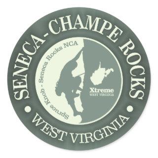Seneca & Champe Rocks (Climbing) Classic Round Sticker