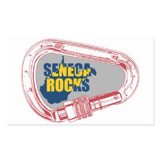 Seneca Rocks Climbing Carabiner Rectangular Sticker