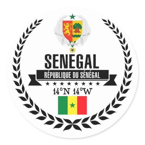 Senegal Classic Round Sticker