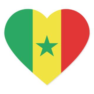 Senegal Flag Heart Sticker