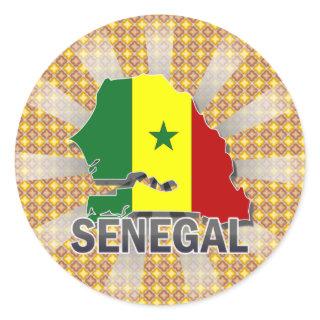 Senegal Flag Map 2.0 Classic Round Sticker