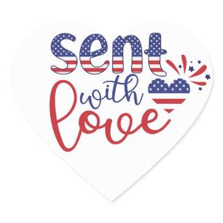 Sent With Love Patriotic Stickers