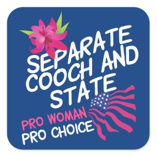 Separate Cooch and State Funny Pro Choice Square Sticker