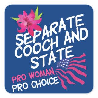 Separate Cooch and State Funny Pro Choice Square Sticker