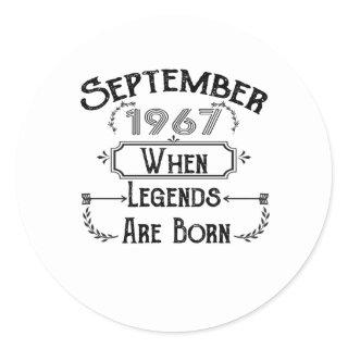 September 1967 When Legends Are Born Classic Round Sticker