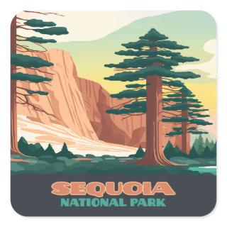 Sequoia National Park Trees Mountains  Square Sticker