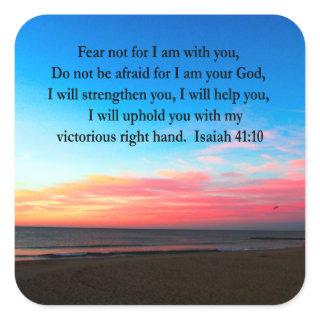 SERENE ISAIAH 41:10 SUNRISE PHOTO SQUARE STICKER