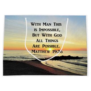 SERENE MATTHEW 19:26 SUNRISE SCRIPTURE LARGE GIFT BAG