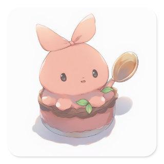 Serene Pastel Illustration Square Sticker