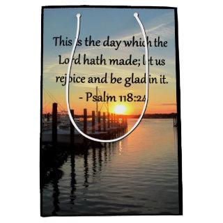 SERENE PSALM 118:24 SUNSET OVER THE LAKE MEDIUM GIFT BAG