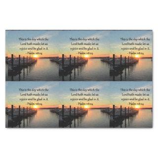 SERENE PSALM 118:24 SUNSET OVER THE LAKE TISSUE PAPER