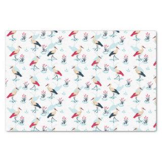 Serene Stork Sanctuary - Elegant Pond Scene Tissue Paper