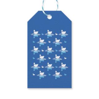 Serene Waters - Playful Swan Lake Pattern Design Gift Tags