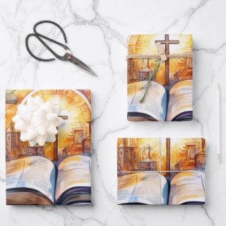Serenity in Watercolor: Bible and Cross  Sheets