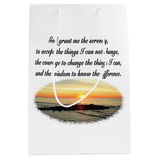 SERENITY PRAYER SUNRISE PHOTO DESIGN MEDIUM GIFT BAG