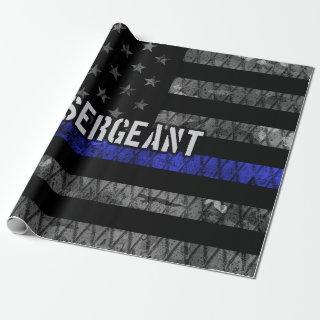 Sergeant Thin Blue Line Distressed Flag