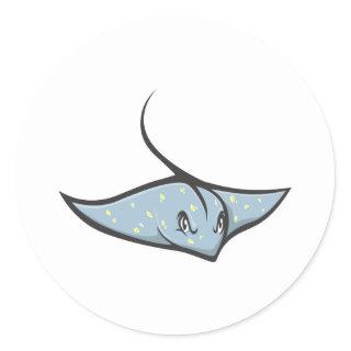 Serious Stingray Fish Classic Round Sticker