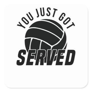 Serve Volleyball Indicating Volleyball Player Square Sticker