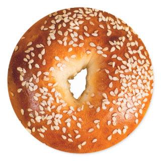 Sesame Bagel Classic Round Sticker