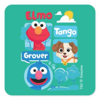 Sesame Street | Elmo, Tango, & Grover Park Graphic Square Sticker