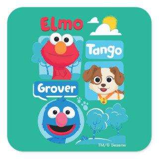 Sesame Street | Elmo, Tango, & Grover Park Graphic Square Sticker