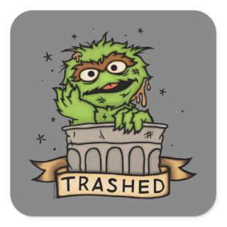 Sesame Street | Oscar the Grouch Trashed Square Sticker