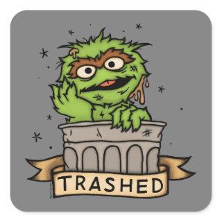 Sesame Street | Oscar the Grouch Trashed Square Sticker