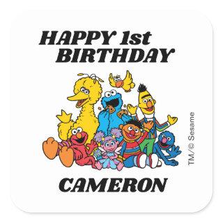 Sesame Street Pals 1st Birthday  Square Sticker