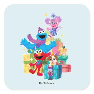 Sesame Street Pals and Presents Square Sticker