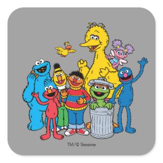 Sesame Street Pals Waving Square Sticker