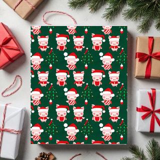 Set of 3 Assorted Cute Pig Christmas Gift Wraps  Sheets