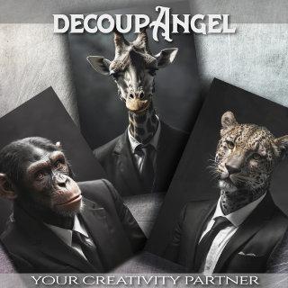 Set of 3 - The Beast of Business - Decoupage -  Sheets