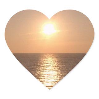 Setting Sun Heart Sticker