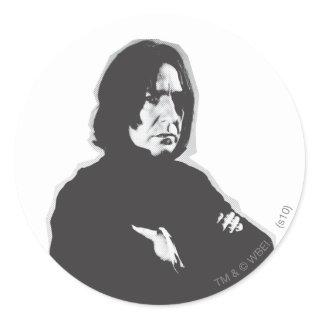 Severus Snape Arms Crossed B-W Classic Round Sticker