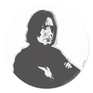 Severus Snape Arms Crossed B-W Classic Round Sticker