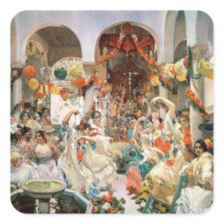 Seville (oil on canvas) square sticker