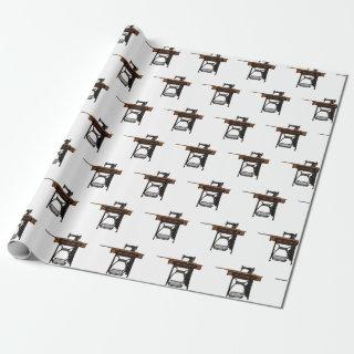 Sewing machine cartoon illustration