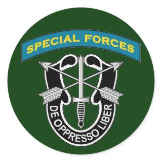 SF Q-tab and DUI - de oppresso liber Classic Round Sticker