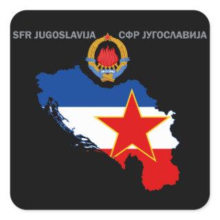 SFR Yugoslavia - Map - Emblem - Flag Sticker