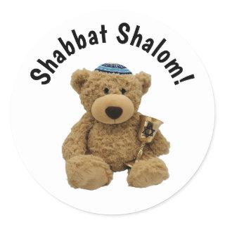 Shabbat Shalom Teddy Bear Sticker