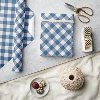 Shabby Chic White Cadet Blue Gingham