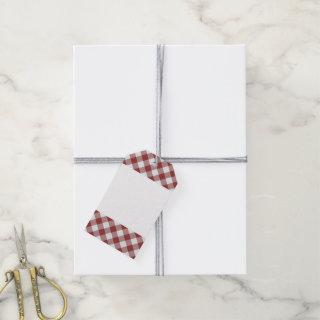 Shabby Chic White Light Maroon Red Gingham Gift Tags