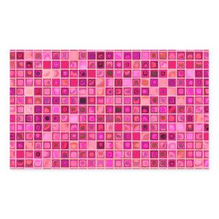 Shades Of Dark Pink 'Watery' Mosaic Tile Pattern Rectangular Sticker