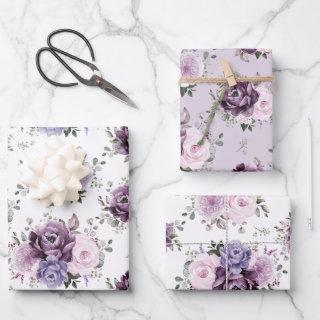 Shades of Dusty Purple Blooms Moody Floral Wedding  Sheets