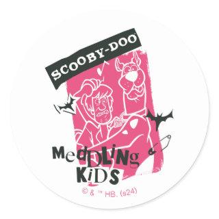 Shaggy and Scooby-Doo Meddling Kids Punk Outline Classic Round Sticker