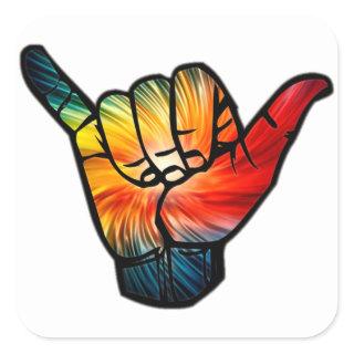 Shaka Rainbow Square Sticker