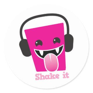 Shake it kawaii DJ Classic Round Sticker