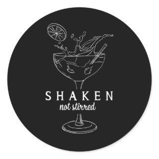 Shaken Martinis Drinking Alcohol Funny Bartender Classic Round Sticker
